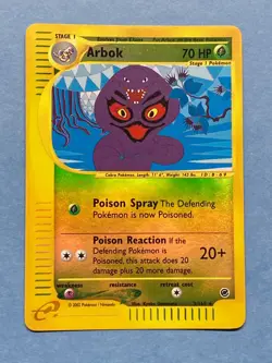Pokemon Reverse Holo eReader Arbok- Expedition- 3/165- NM - Image 1