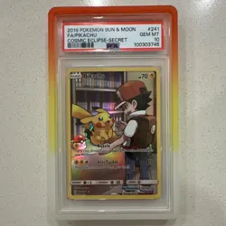 Pokemon TCG Pikachu Secret Rare 241/236 Sm-Cosmic Eclipse Holo PSA 10 - Image 1