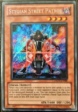 YuGiOh Stygian Street Patrol Secret Rare DREV-EN099 NM - Image 1