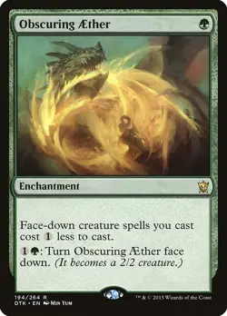 Obscuring Aether Dragons of Tarkir PLD Green Rare MAGIC MTG CARD ABUGames - Image 1