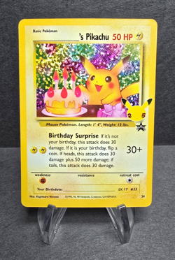 Pokemon TCG Holo Pikachu Card 24/53 Birthday Celebrations 25th Anniversary NM🔥 - Image 1