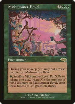Midsummer Revel Urza's Saga PLD Green Rare MAGIC THE GATHERING CARD ABUGames - Image 1