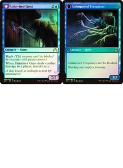 Uninvited Geist / Unimpeded Trespasser FOIL Shadows over Innistrad PLD - Image 1