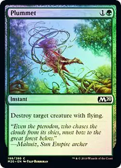 Plummet FOIL Core Set 2020 / M20 NM Green Common MAGIC GATHERING CARD ABUGames - Image 1