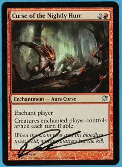 Curse of the Nightly Hunt Innistrad NM Artist Signed CARD (s4788) ABUGames - Image 1