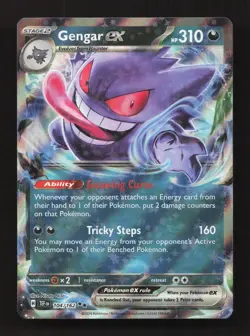 Gengar ex 104/162 Double Rare Temporal Forces Pokemon Near Mint - Image 1