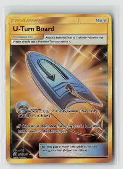 U-turn Board #255/236 Secret Rare Sm Unified Minds Holo Pokemon TCG LP - Image 1