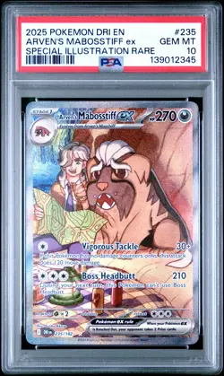 2025 POKEMON DRI EN-DESTINED RIVALS #235 ARVEN'S MABOSSTIFF EX PSA 10 - Image 1