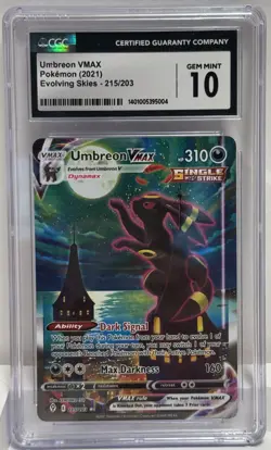 UMBREON VMAX 2021 POKEMON EVOLVING SKIES SECRET RARE 215/203 CGC 10 Q0004 - Image 1