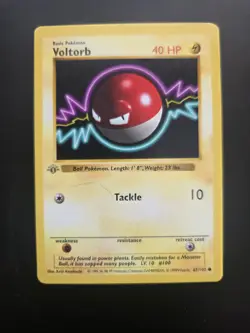 Pokemon Voltorb Base Set Shadowless 1st Edition Basic Common 67/102 40 HP 1999 - Image 1