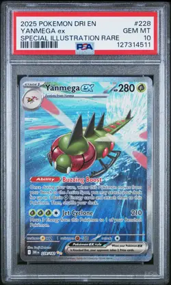 2025 POKEMON DRI EN-DESTINED RIVALS SPECIAL ILLUSTRATION RARE YANMEGA EX PSA 10 - Image 1