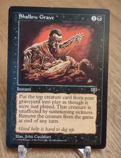 SHALLOW GRAVE mtg Very Light Play Mirage Rare (Z212) - Image 1