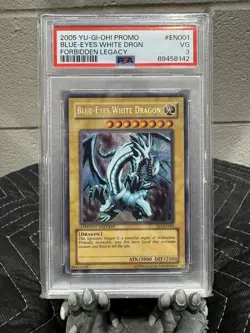 Yugioh Blue-Eyes White Dragon FL1-EN001 Secret Rare Forbidden Legacy PSA 3 - Image 1