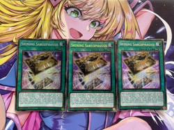 Yugioh 3x Shining Sarcophagus Starlight Rare MP25-EN005 2025 Mega-Pack 1st Ed NM - Image 1