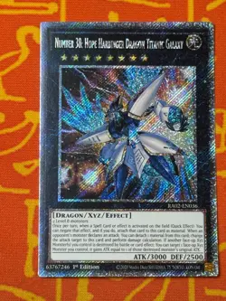 YUGIOH NUMBER 38: HOPE HARBINGER TITANIC GALAXY PLATINUM SECRET RARE RA02-EN036 - Image 1