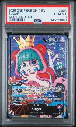 2025 ONE PIECE OP10-ROYAL BLOOD ALTERNATE ART #003 SUGAR PSA 10 - Image 1