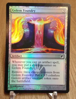 FOIL GOLEM FOUNDRY x1 mtg MP Scars of Mirrodin 1 Common - Image 1