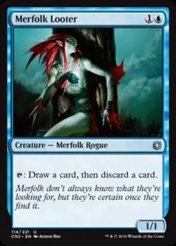 Merfolk Looter -Foil Light Play MTG Conspiracy: Take the Crown - Image 1