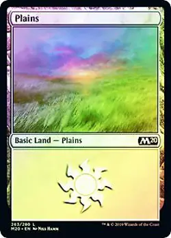 Plains (263) FOIL Core Set 2020 / M20 NM Basic Land MAGIC MTG CARD ABUGames - Image 1