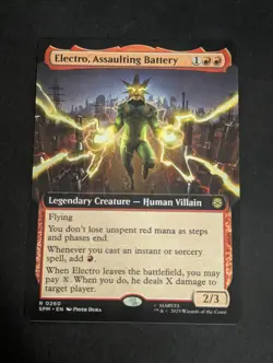 Electro, Assaulting Battery #0260 - Extended Art - Marvel's Spider-Man MTG NM - Image 1
