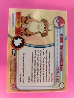 Growlithe Topps Pokemon Card WOTC NM - Image 2