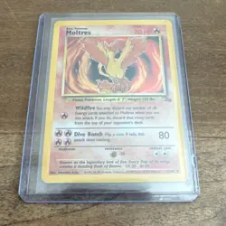 Pokemon TCG Moltres 12/62 Fossil Holo Rare Unlimited English 1999 - Image 1