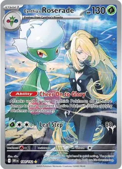 Pokemon TCG Cynthias Roserade Illustration Rare SV10: Destined Rivals 184/182 NM - Image 1
