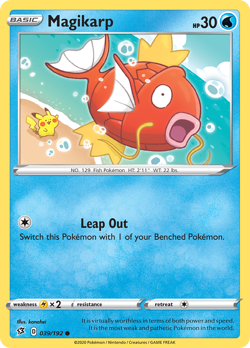 Magikarp 039/192 Rebel Clash Common NM 2020 Reverse Holo - Image 2