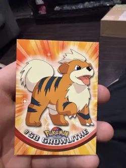 NM #58 Growlithe Pokemon 1999 Topps TV Animation Edition Series 1 Green Logo - Image 1