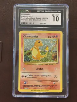 Pokemon TCG Charmander Classic Collection 001/034 CLC CGC Gem Mint 10 - Image 1