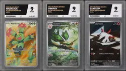 Pokemon Ace slab bundle X3 all grade 9 Illustration Rares English - Image 1