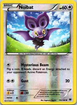 Noibat (132) 132/162 XY - BREAKthrough Reverse Holo Pokemon TCG NM / LP - Image 1