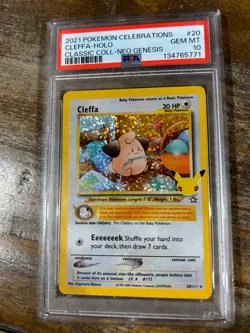 POKEMON 2021 Celebrations Classic Coll Neo Genesis CLEFFA Holo #20 PSA 10 Gem - Image 1