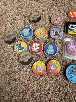 Pokemon Trading Card Game TCG Lot Coins, Vintage Dog Tag and Other Accessories - Image 2