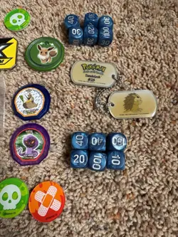 Pokemon Trading Card Game TCG Lot Coins, Vintage Dog Tag and Other Accessories - Image 4