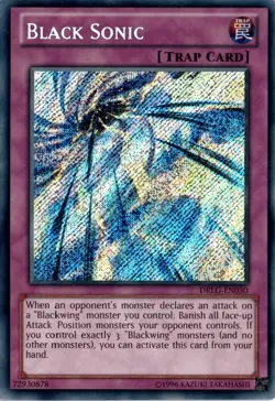 Black Sonic Secret Rare Normal Trap Unlimited Dragons of Legend Yugioh - Image 1