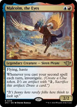 MTG Malcolm, the Eyes [Outlaws of Thunder Junction Prerelease Promos] Foil Near - Image 1