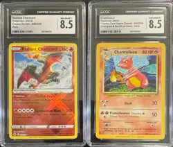 CGC 8.5 RADIANT CHARIZARD 020 CROWN ZENITH & CHARMELEON 002 TCG POKEMON NM MINT+ - Image 1