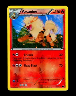 2012 Pokemon ARCANINE Next Destinies REVERSE HOLO Black & White Set Card 13/99 - Image 3