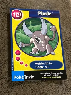 Pokemon Poketrivia Burger King Promo #127 Pinsir Non Perforated NM - Image 1