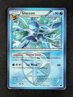 2013 Pokemon GLACEON #23/116 Black & White Plasma Freeze Rare English - Image 1