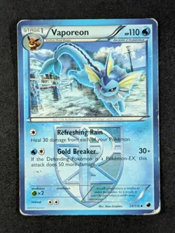 2013 Pokemon VAPOREON #20/116 Black & White Plasma Freeze Uncommon English - Image 1