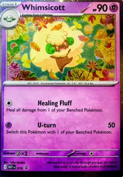 Cottonee MEP 018 & 019 Whimsicott Phantasmal Flames Black Star Promo Pokemon TCG - Image 5