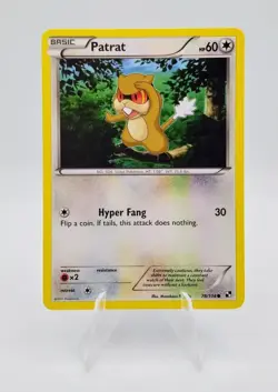 Patrat 78/114 Black and White 2011 Pokemon Card - Image 1