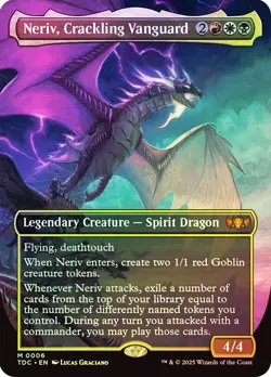 MTG FOIL Neriv, Crackling Vanguard Borderless - Tarkir: Dragonstorm Commander - Image 1