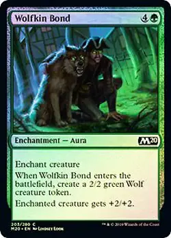 Wolfkin Bond FOIL Core Set 2020 / M20 NM Green Common MAGIC MTG CARD ABUGames - Image 1