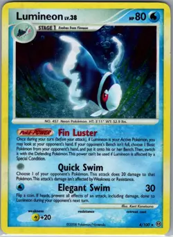 Lumineon 4/100 Holo Stormfront - Pokemon Card - LP - Image 1