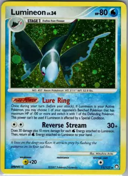 Lumineon 11/123 Holo Mysterious Treasures - Pokemon Card - LP - Image 1