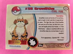 Growlithe Holo Topps Pokemon Card WOTC - Image 2