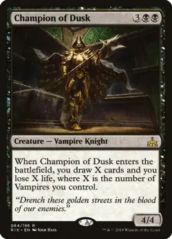 Champion of Dusk Rivals of Ixalan NM Black Rare MAGIC GATHERING CARD ABUGames - Image 1